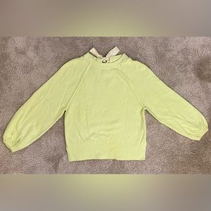 Anthropologie cotton sweater in lime green
